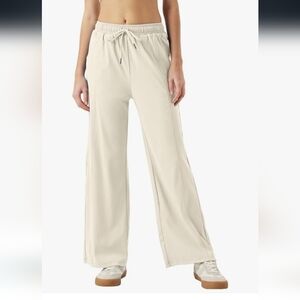 Elegant Cream Wide Leg Pants
